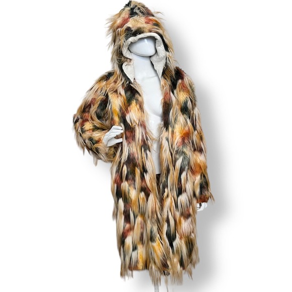 Custom Made Long Pile Faux Fur Jacket Size Medium Reversible - Picture 4 of 12